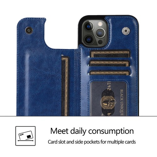 Flip Magnetic Leather Wallet Back Card Pocket Kickstand Case Cover for iPhone - Picture 6 of 19