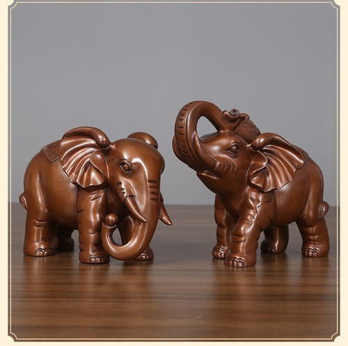 Adornos de elefante de cobre, artesanías, decoraciones para el hogar, objetos de cobre - Imagen 7 de 15