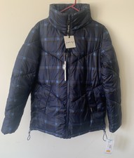 Kendall & Kylie Blue Plaid Puffer Jacket - Size Small