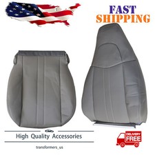 For 2003-2014 Chevy Express 1500 2500 3500 4500 Driver Leather Seat Cover Gray