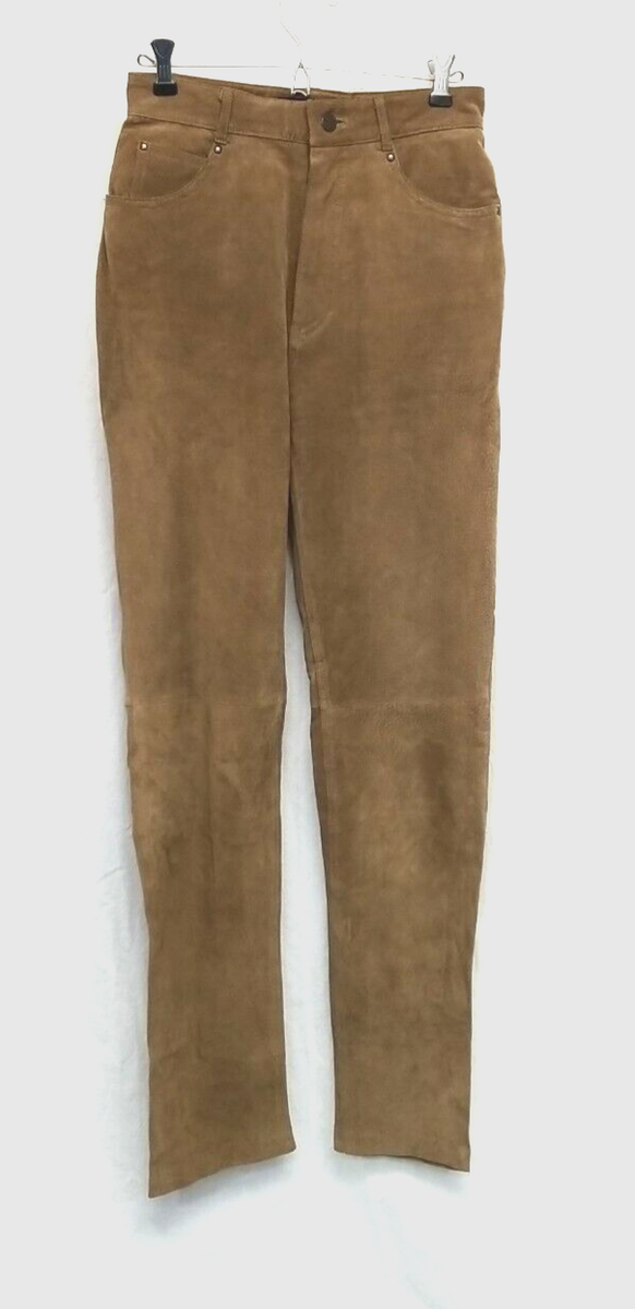 Wilson Leather Womens Sz 6 Lined Suede Leather Pants Tan Light