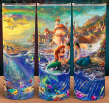 Little Mermaid Painting Cup Mug Tumbler 20oz with lid and straw