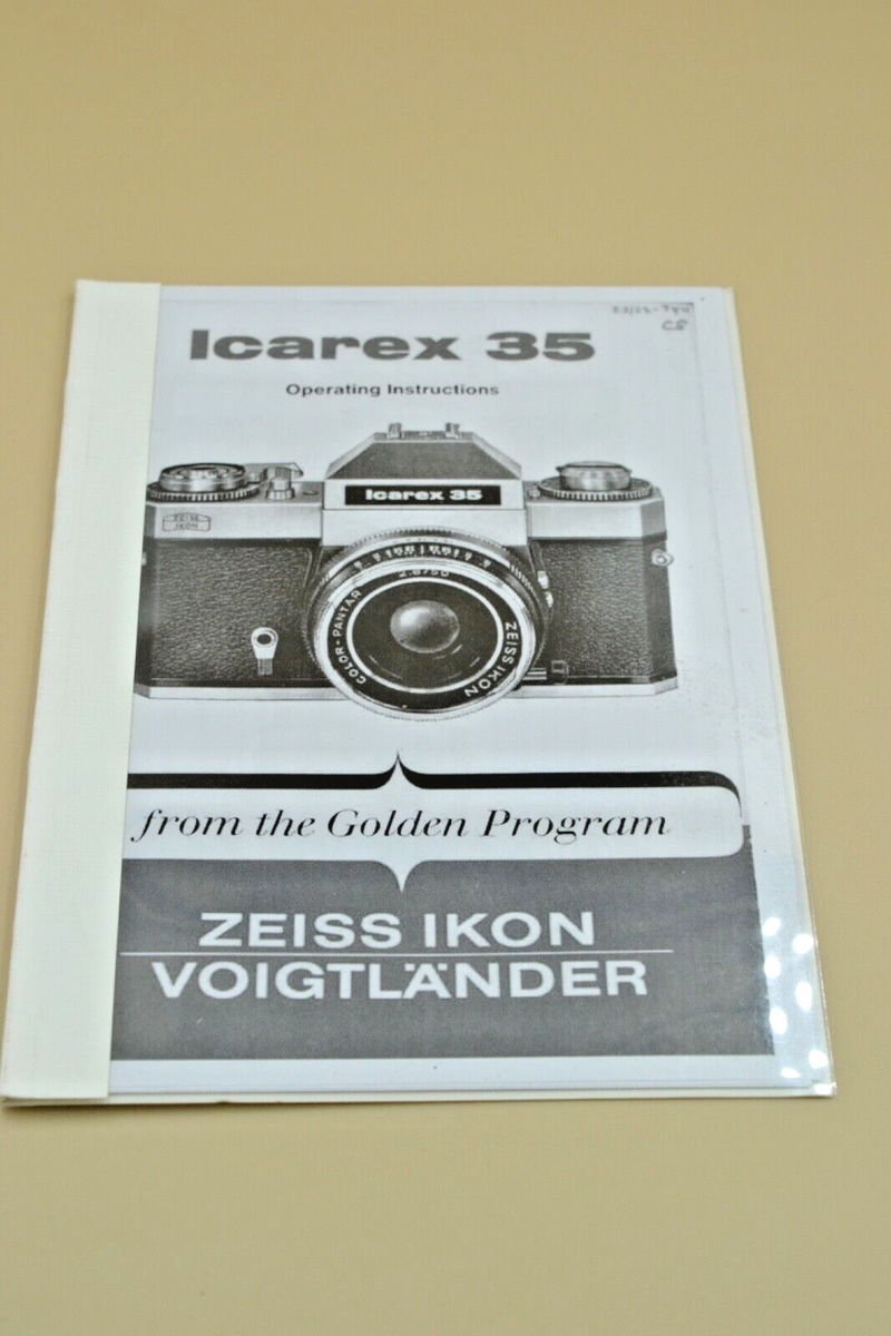 Manuels Zeiss Ikon Voigtlander Icarex 35 – Documentation Technique Pour Appareil Photo