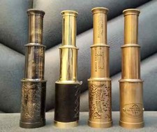 Set of 4 Pcs Brass Pocket Telescope Nautical Spyglass   Maritime 6 Inch Gift