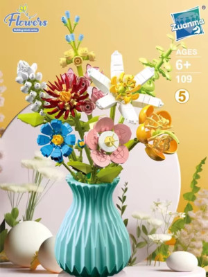 Wizardi Constructor flower bouquet in a vase F07M9-5(109)
