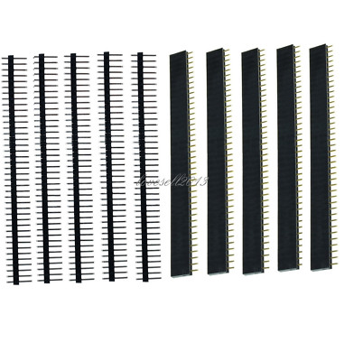10PCS NEW Female&Male 40pin 2.54mm Header Socket Single Row Strip PCB Connector