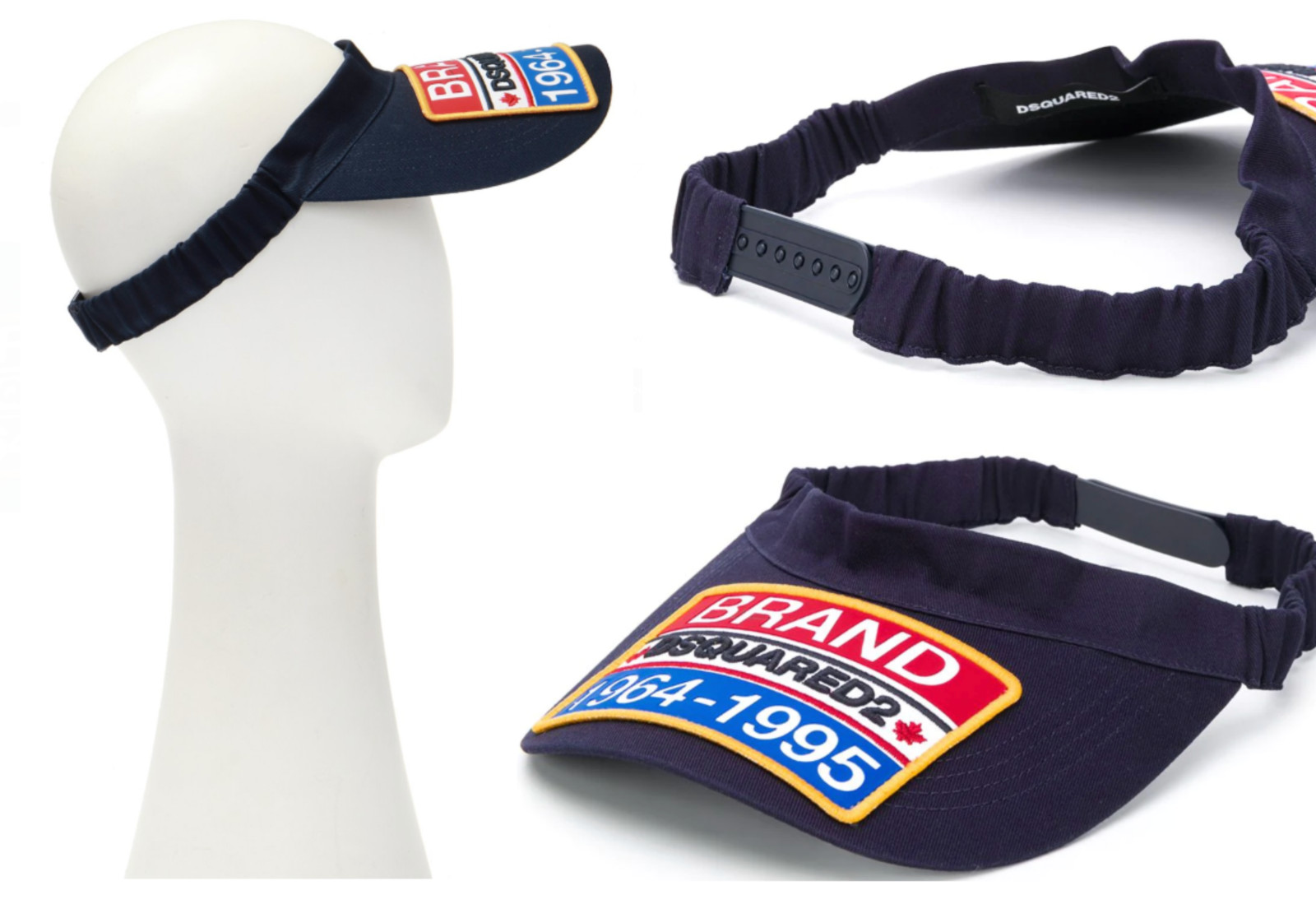 Dsquared2 Unisex Iconic Logo-Patch Visor Cap Tennis Golf Hat Sunshade