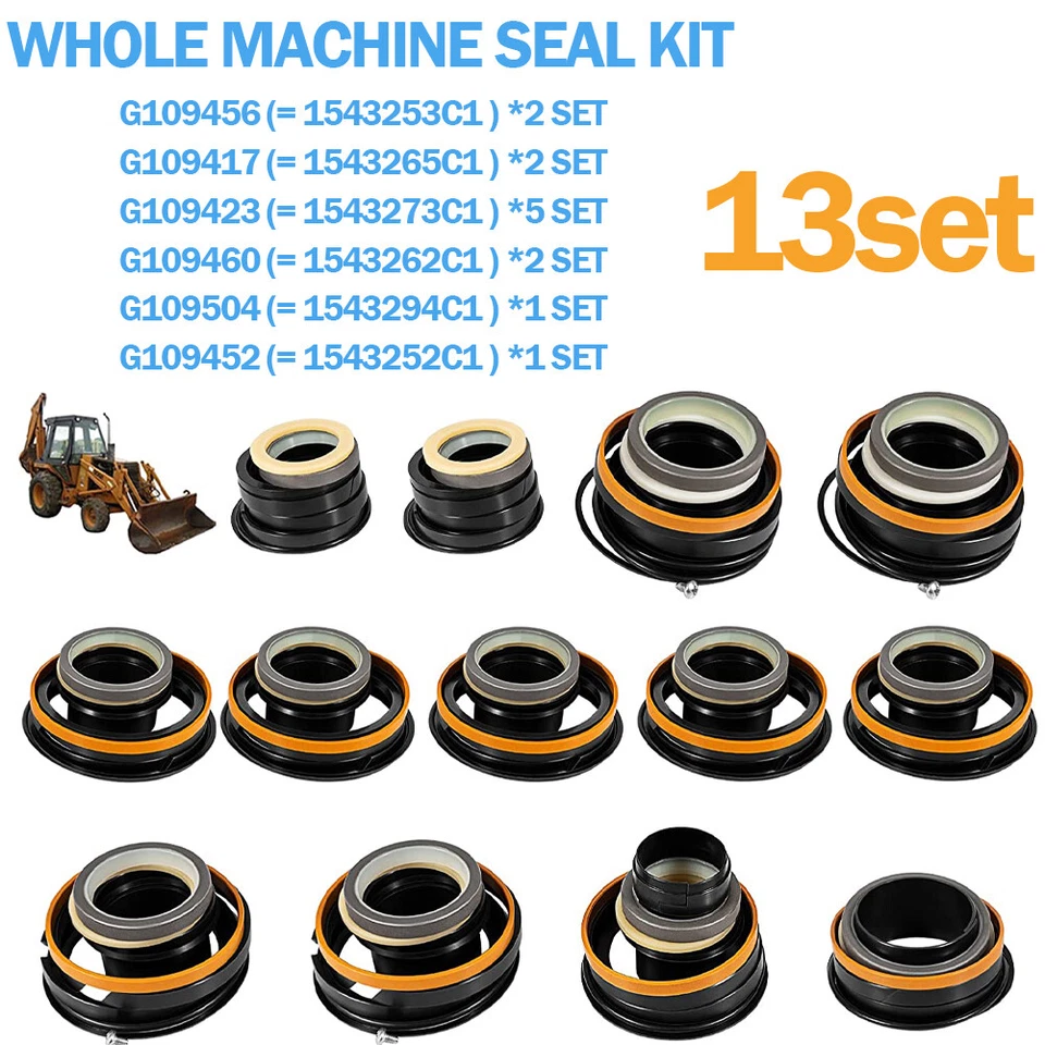 Whole Machine Hydraulic Cylinder Seal kit for Case 580E 580SD 580SE 1543265C1 - Image 4 of 4