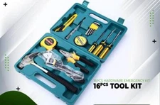16pcs Hardware Emergency Kit Hand Tool Set With ToolBox Pliers,hammer,wrench etc