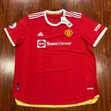 21-22 Adidas Manchester United Mens Soccer Home Jersey XXL 2XL Authentic Version