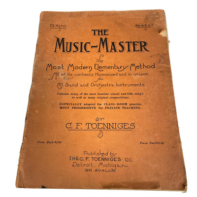 The Music Master E Flat Alto Saxophone Series 1 CF Toenniges Sheet Music 