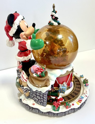 Disney Mickey Mouse Christmas Snowglobe with Train Deck the Halls 2004 - Picture 5 of 19