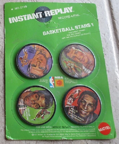 1971 Mattel Instant Replay 4 Disc Sealed Card Jerry West John Havlicek Big O
