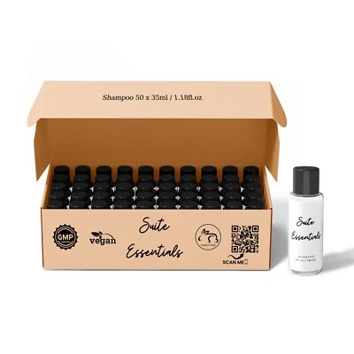 Suite Essentials Shampoo (35ml x 50 Pack) | For Airbnbs, Guests & Hotels