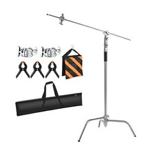 C Stand with Boom Arm Heavy Duty Light Stand 10.8ft/330cm 100 Stainless Stee...