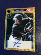 2021 LEAF PRO SET KAHLIL WATSON GOLD # 4/4 RC AUTO CARD #PA-KW1 Top 50 Prospect