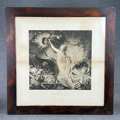 Antique Tannhauser und Venus by Otto Knille Photogravure Print Framed  28'' x 28''