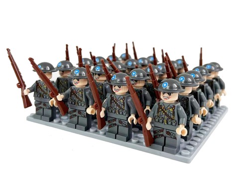 Set 24 pezzi figurine militari WW2 (USA, UK, GER, FRA, SOVIET), regalo giocattolo fai da te per bambini - Foto 16 di 35
