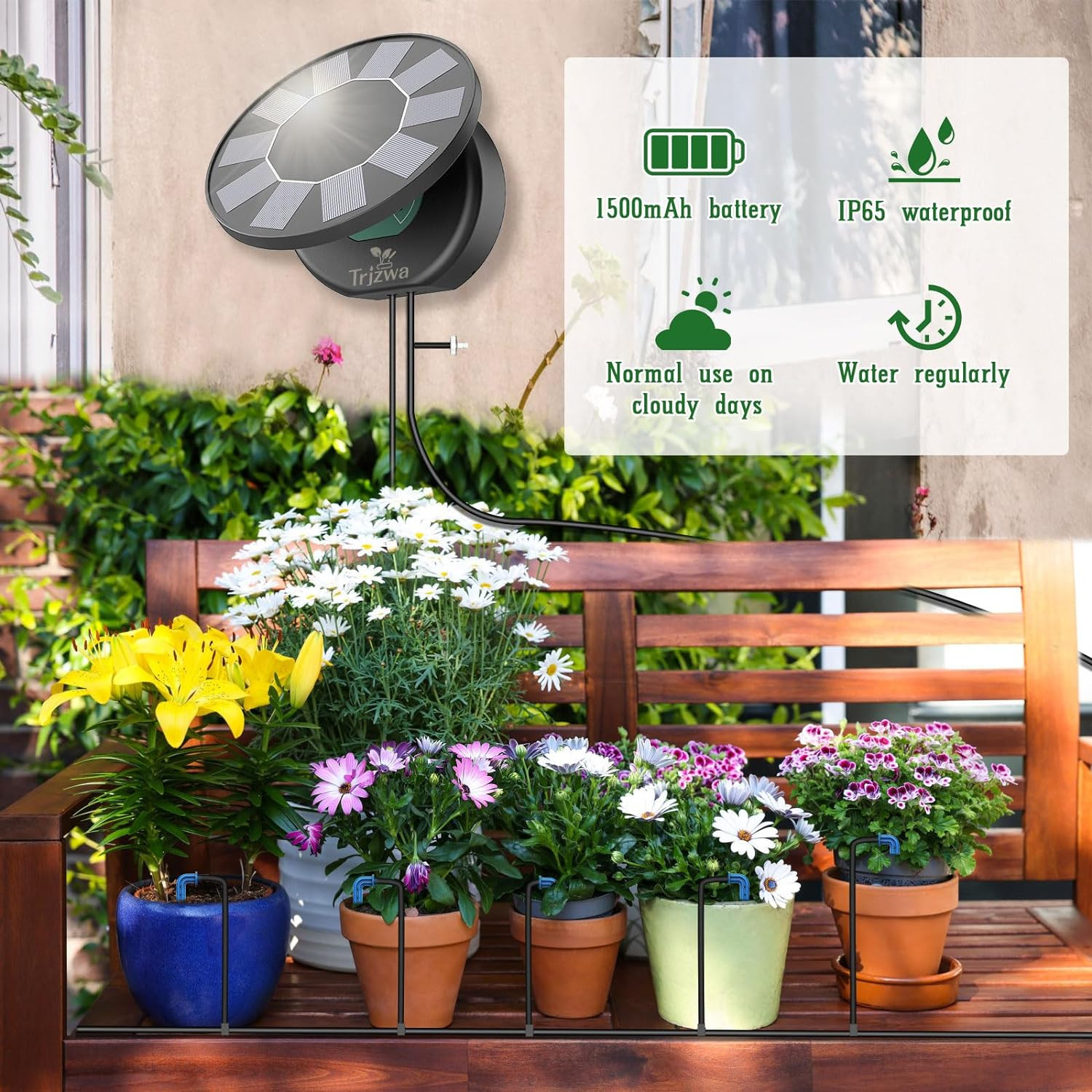 Sistema Irrigazione Solare Intelligente per Vasi - Kit 100% Green - 4