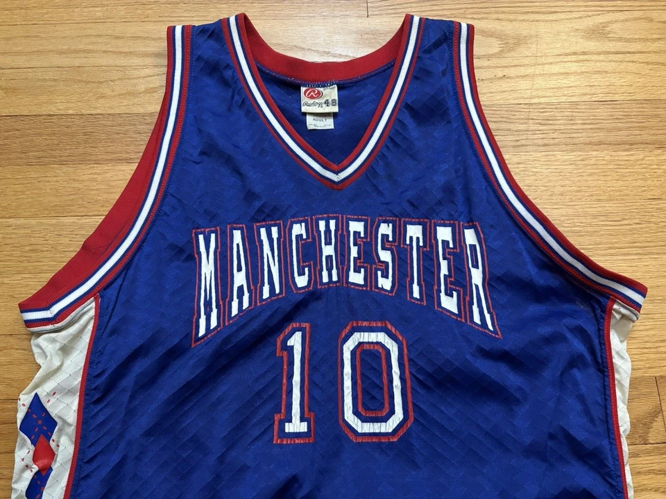 Camiseta deportiva de baloncesto de colección de los años 80/90 marca Rawlings Manchester Indiana #10 talla grande Foto 2 de 4
