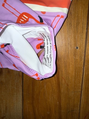 NWOT Hanna Andersson Mix It Up Flamingo Halter One-Piece Swimsuit - Size 6/7 - Picture 3 of 4