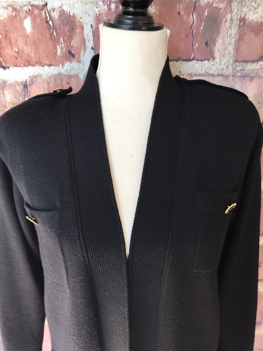Cardigan Femme Noir Manches Longues - St. John Sport - Taille S - Ouvert Devant