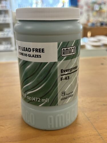 AMACO F-43 Evergreen Discontinued NOS F-Series Low Fire Pottery Glaze Cone 05