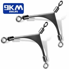 15~60Pcs 3 Way Swivels Fishing Tackle Saltwater Fishing Rolling Barrel Swivels