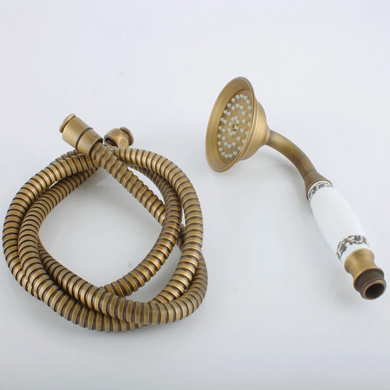 Antique Brass Telephone Bathroom Hand Held Shower Head Set with Hose
Opens in a new window or tab