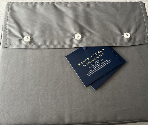 Ralph Lauren RL Organic Sateen Flat Sheet Full Graphite - Picture 1 of 7