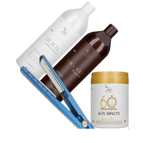 Kit kératine CollagenOPlastia lisseur cheveux et soin 60Seconds