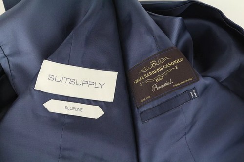 SUITSUPPLY Napoli Men Suit UK40L Super 110's Navy Wool Blazer & Waistcoat - Picture 14 of 18