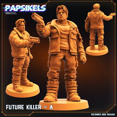 3D Printed Papsikels Cyberpunk Sci-Fi Future Killer A  28mm 32mm