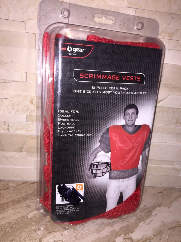 TSA STORES PAQUETE DE 6 CHALECOS NARANJAS SCRIMMAGE FUTBOL NUEVOS Foto 2 de 3