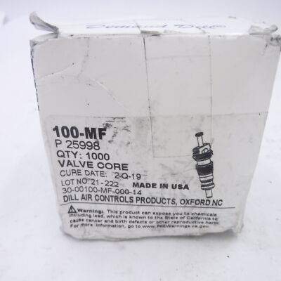 1000 Pack Dill Air Controls 100-MF Valve Cores 3000100MF00014