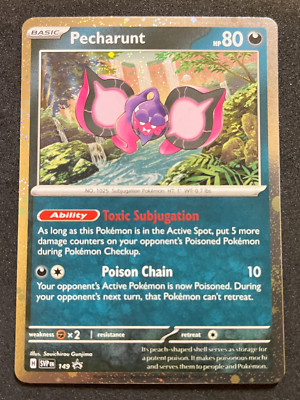 Pecharunt Pokemon Scarlet & Violet SVP 149 Cosmos Holo Black Star Promo NM
