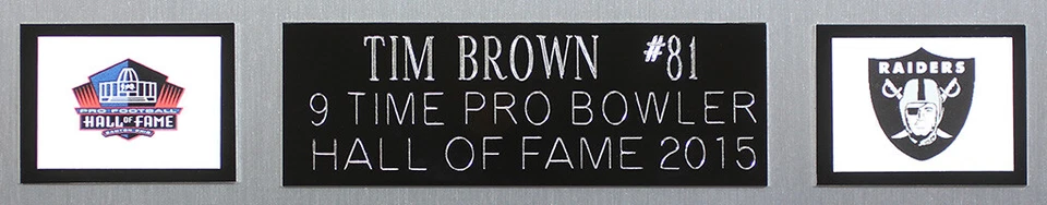 Camiseta Tim Brown Autografiada y Enmarcada Black Raiders Auto Beckett Certificado de Autenticidad Foto 4 de 4