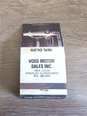 Voss Motor Sales Inc. 1976 Olds Hinckley ILL Matchbook Cover (SP) (IE)