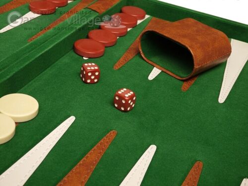 Juego de Backgammon de Lujo de 15 pulgadas - Verde - NUEVO | Juegos de Mesa Clásicos - Imagen 4 de 6