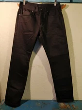 30x31 The Unbranded Brand UB155 Skinny 14.5 oz. Selvedge Chino Black Chino Slim