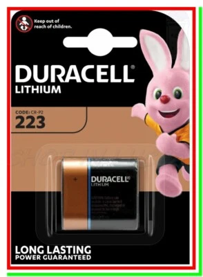 DURACELL 223 Batteria Pila CR-P2 EL223 CRP2P 223 litio 6v lithium Foto Flash