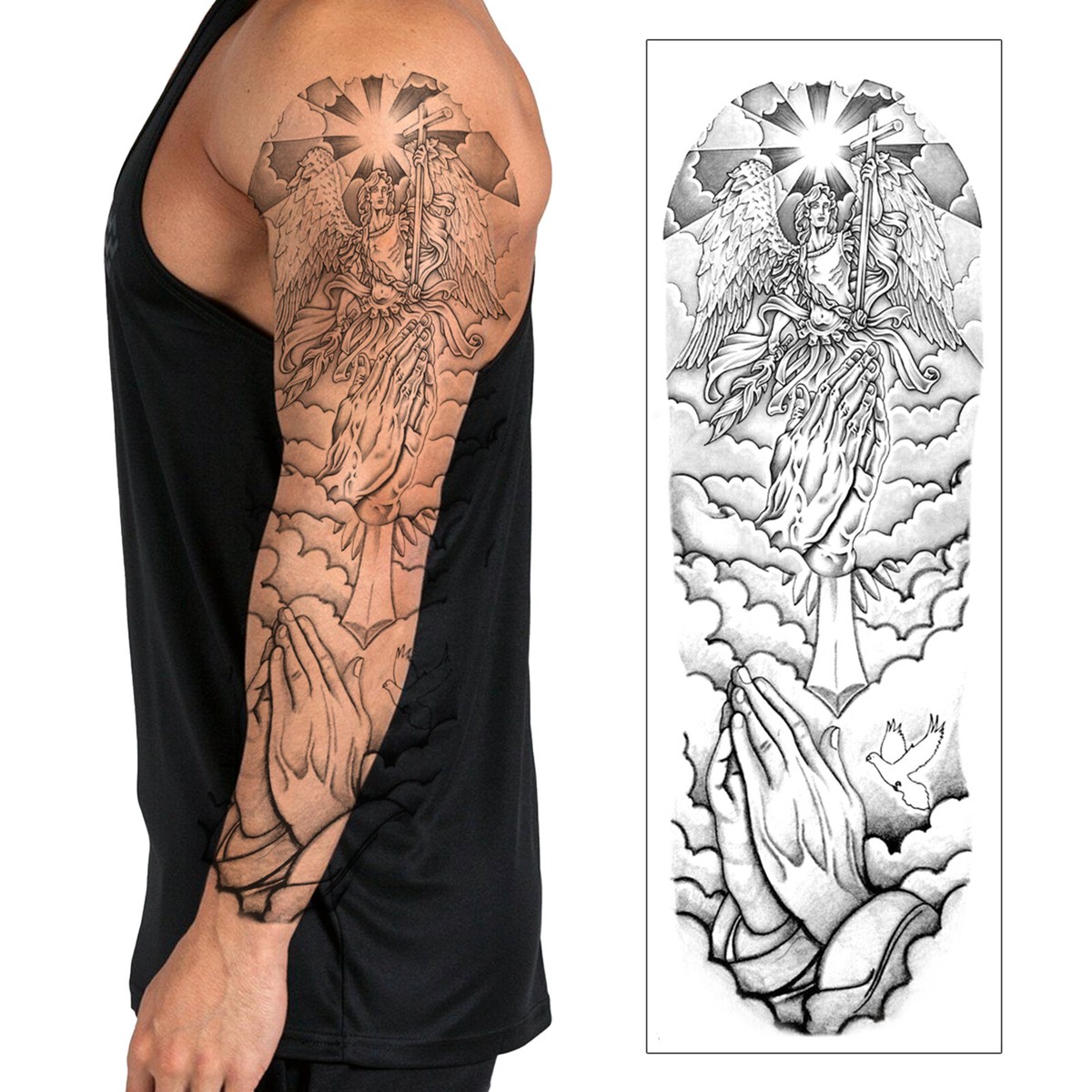 Religious Tattoo Sleeve Stencils