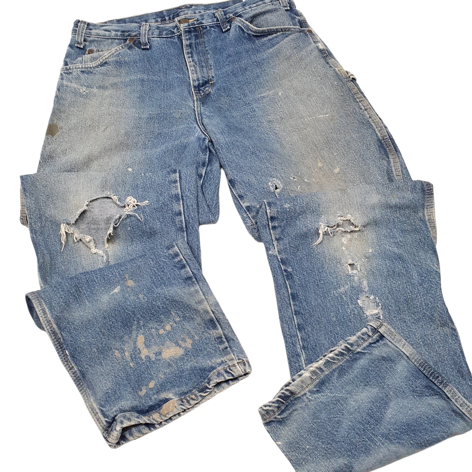 DICKIES Carpenter Jeans Regular Fit Blue Denim Trousers Mens Carpenter W34 L32 image 4