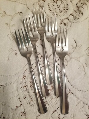 5 Oneida USA Stainless GALA / IMPULSE Salad Forks ~ 6 1/4''
