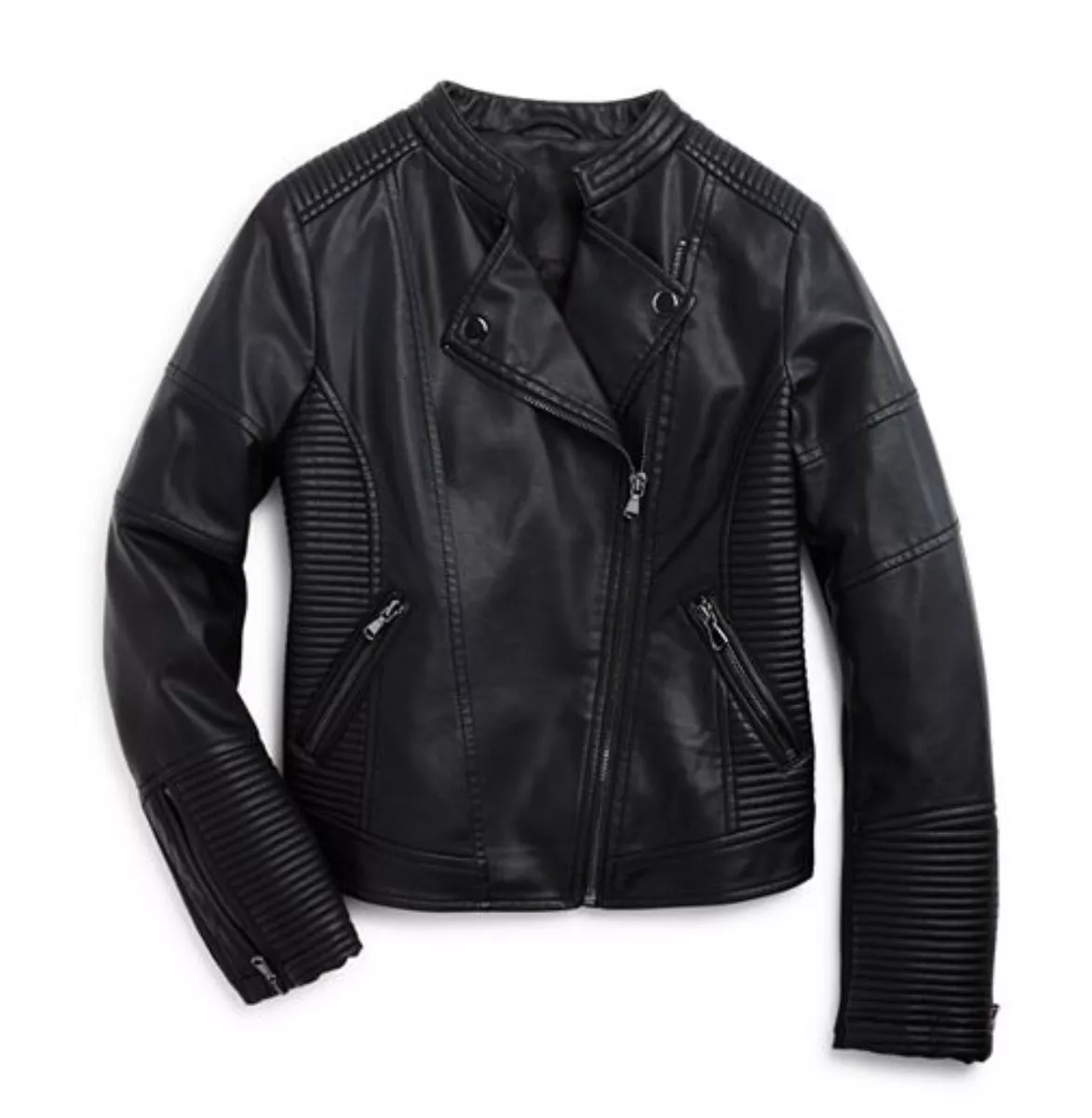 AQUA Girls Quilted Faux Leather Moto Jacket XL eBay