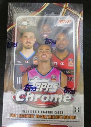 2022-23 Topps Chrome NBL Basketball Hobby Box - 1 AUTO or MEM Per Box - Picture 2 of 12