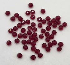 24pc Swarovski Crystal Siam 4mm Geometric Round 5004 Beads; Vintage; Dark Red