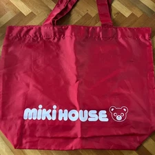 [New and unused] MIKI HOUSE Red Eco Bag Bear Logo