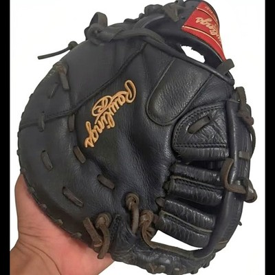 Rawlings PRO-T Black Leather Catcher's Mitt Baseball Glove Padded Palm-11.5 size