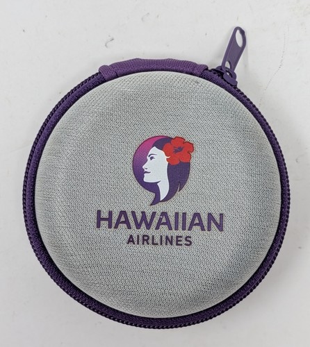 Hawaiian Airlines EarPhone Pouch Case And Wired Earphones Earbuds 3.5 mm Plug